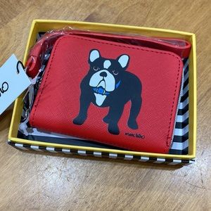 NWT.  Marc Tetro, red, “Boston Terrier” wallet.